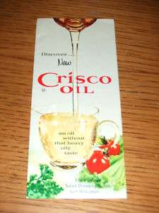 RARE 1962 Crisco Oil Salad Dressing Guide Recipe Flyer  