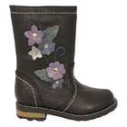 Nina Shoes Black Boots 3 D Flowers Embroidery Detail Little Girls 12M