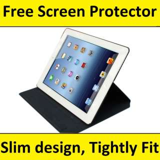 NEW iPad 2 Smart Cover Genuine Leather Case w/ Stand BK  