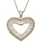 white cubic zirconia frame a polished sterling silver open heart on a 