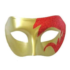   Red & Gold Venetian Masquerade Mask ~ Mardi Gras Masks: Toys & Games