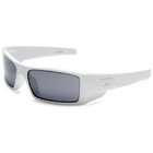 Oakley Mens GasCan Iridium Sunglasses,Polished White Frame/Black Lens 