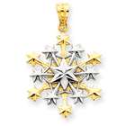 Katarina 14K Two Tone Gold Snowflake Pendant with Chain