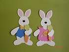 EASTER BUNNY WITH CARROTS DIE CUTS ~ BOY AND GIRL ~ FULLY ASSEMBLED