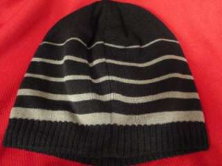 NEW! 2012 TaylorMade Golf Ski Stripe Beanie Winter Hat BLACK/Grey 