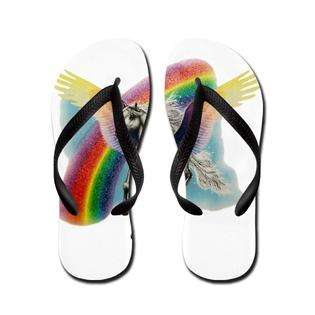   Womens Flip Flops (Sandals) Pegasus Horse with Rainbow 