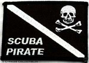 SCUBA DIVING EMBROIDERED PIRATE PATCH Jolly Roger Flag  