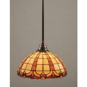  Any Stem Pendant with 15 Butterscotch Tiffany Glass Shade 