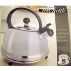 Kennedy Whistling Spout Tea Kettle 8 Cups Orange Stainless Steel With 