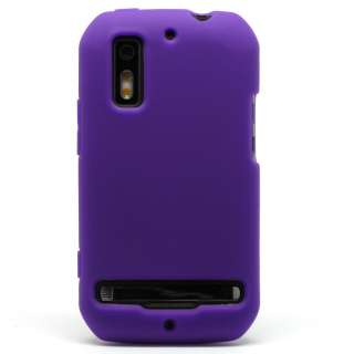 Purple Rubber Silicone Gel Soft Cover Case Sleeve for Sprint Motorola 