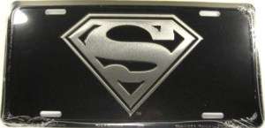 SUPERMAN METAL LICENSE PLATE SUPER MAN BLACK NEW L660  
