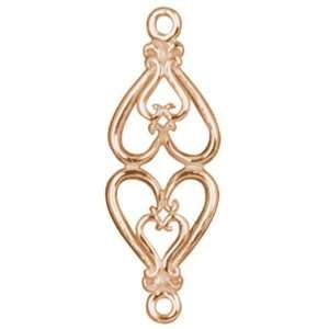   10pc 8x22mm Heart Connector   Rose Gold Plate Arts, Crafts & Sewing