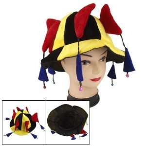   Multi Horned Plush Clown Jester Hat w Bell Arts, Crafts & Sewing