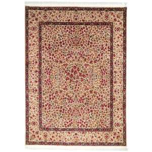   Knotted Multicolor Wool Area Rug, 5 Feet by 7 Feet
