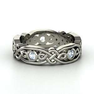  Brilliant Alhambra Band, 14K White Gold Ring with 