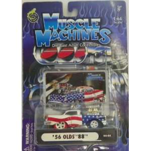  Muscle Machines 1/64 Scale Diecast 1956 Olds 88 in Color 