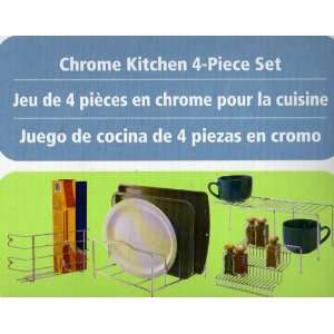    Real Organized 4 Piece Chrome Kitchen Storage Set: Home & Kitchen