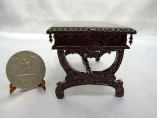 Carved Coffee Table Finished in Mahogany For DollHouse  