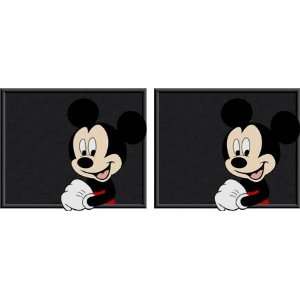  One Pair of Mickey Mouse Face Backseat Floor Mats 