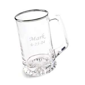  Personalized Beer Mug with Silver Rim