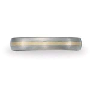 Benchmark® 4mm Comfort Fit Titanium and 18kt Gold Wedding Band / Ring 