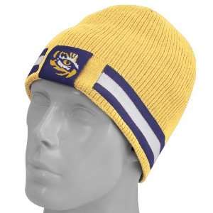 Nike LSU Tigers Gold/Purple Reversible Knit Beanie:  Sports 