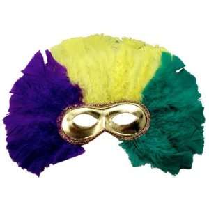 Half Mask Feather Mardi Gras