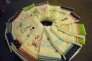 Personalized / Monogrammed Burp Cloths   
