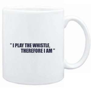  Mug White i play the guitar Whistle, therefore I am 