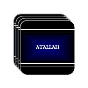 Personal Name Gift   ATALLAH Set of 4 Mini Mousepad Coasters (black 