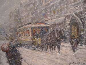   AMERICAN IMPRESSIONIST PAINTING MANHATTAN NY MS LISTED ARTIST  