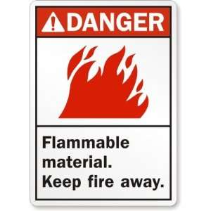  Danger (ANSI): Flammable Material Keep Fire Away Laminated 
