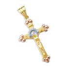 Showman Jewels 14k Yellow White Rose Gold INRI Cross Crucifix Pendant 