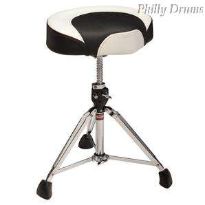    2TBW 2 Tone Compact Saddle Seat Drum Throne (Black / White)  