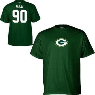   Packers Tees Reebok Green Bay Packers B.J. Raji Name & Number T Shirt