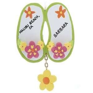  Personalized Flower Sandals Christmas Ornament: Home 