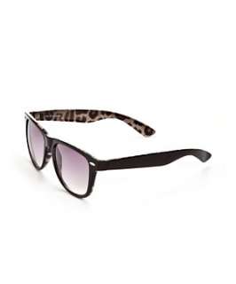 Brown Pattern (Brown) Contrast Animal Print Sunglasses  246399829 