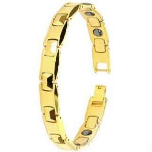 13MM High Polished Two Tone Tungsten Bracelet with Alternating Faceted 