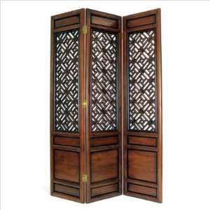   Tall Ming Cathay Room Divider in Dark Wood Stain
