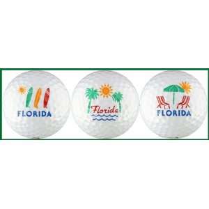 Florida Golf Balls w/ Surfboards, Palms & Chairs  Sports 