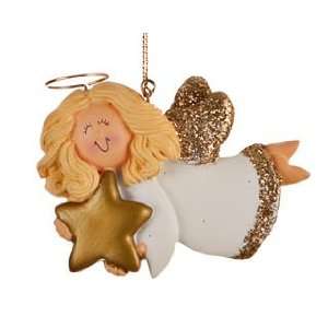    Angel with Gold Star   Girl Christmas Ornament: Home & Kitchen