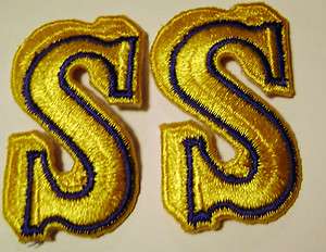 Yellow and Blue Base Ball MLB SEATTLE MARINERS PATCHES Lot OF 2  