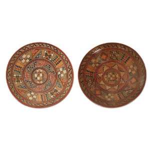  Ceramic plates, Night and Day (pair)