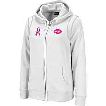 Reebok New York Jets Womens Breast Cancer Awareness Full Zip Hooded 