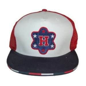 New Howard University Bison Trucker Fitted College Hat   White/Red 