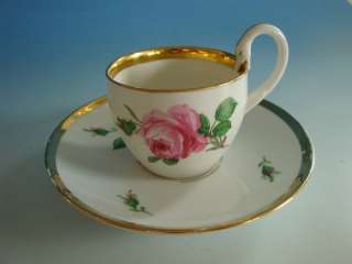 0711A1 232 Meissen Porzellan Kaffeegedeck Dekor Rose  