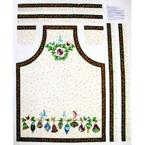 45 Wide The 12 Days of Christmas Apron Panel Ivory Fabric By The 