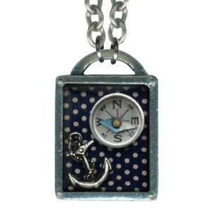   Plated Pendant and Chain 17 Nautical Anchor and Compass: Jewelry