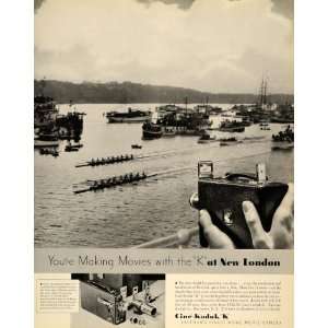  1934 Ad Cine Kodak K Movie Camera New London Rowing 