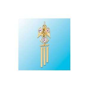  24K Gold Plated Guard. Angel/Star Wind Chime   Pink 